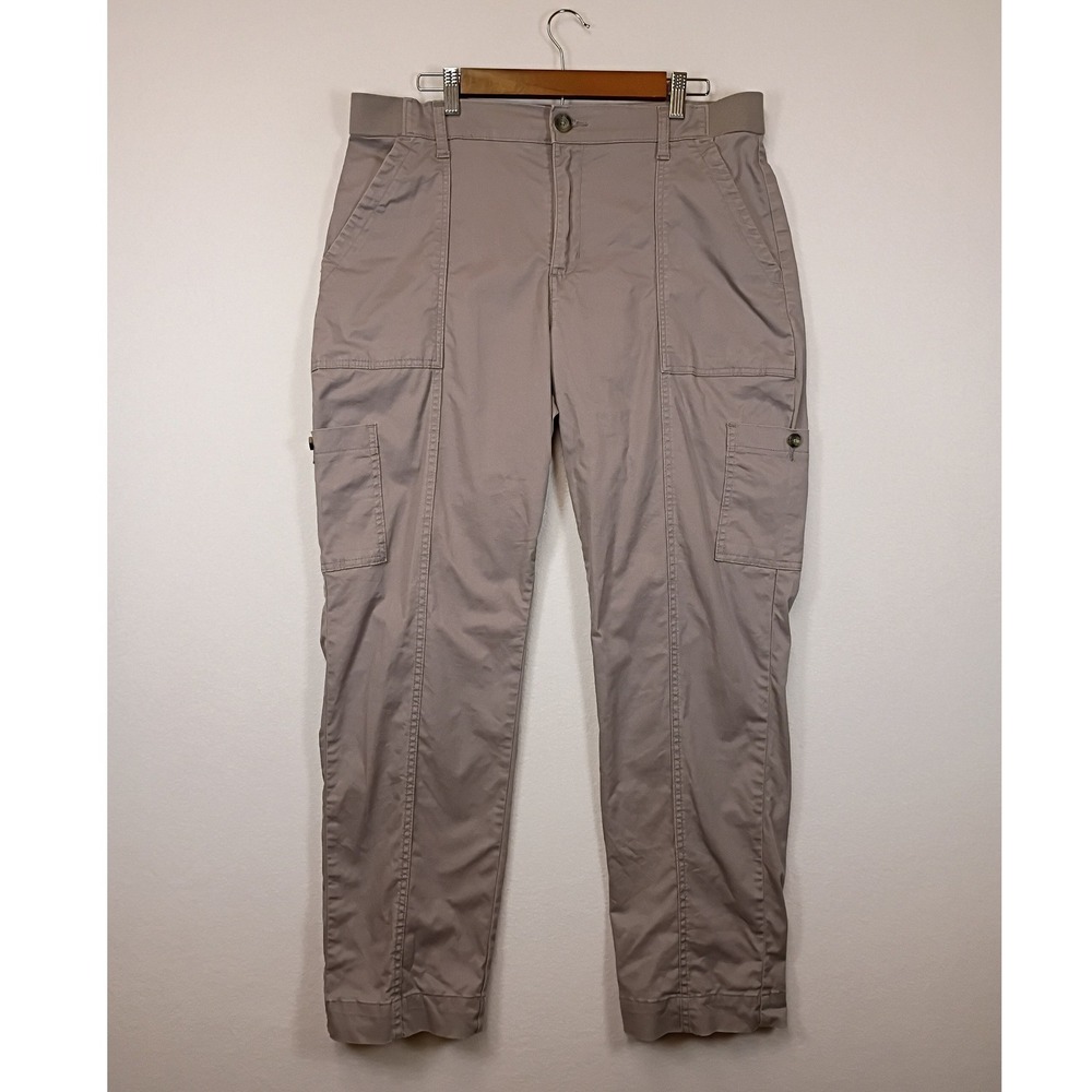 Utility Lee Womens 16 Medium Taupe Cargo Straight Leg Stretch Pants 112338996